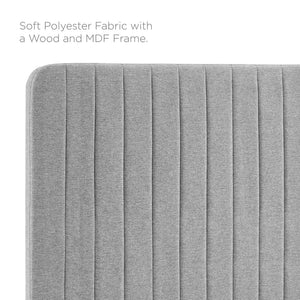 Modway Furniture Milenna Channel-Tufted Upholstered Headboard - Modern Glam Design for King & California King Beds Light Gray MOD-6342-LGR