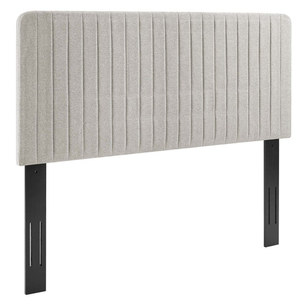 Modway Furniture Milenna Channel-Tufted Upholstered Headboard - Modern Glam Design for King & California King Beds Oatmeal MOD-6342-OAT