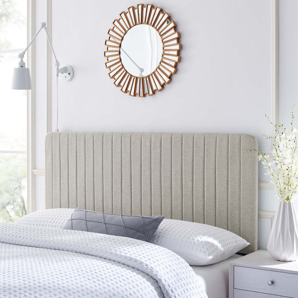Modway Furniture Milenna Channel-Tufted Upholstered Headboard - Modern Glam Design for King & California King Beds Oatmeal MOD-6342-OAT