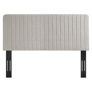 Modway Furniture Milenna Channel-Tufted Upholstered Headboard - Modern Glam Design for King & California King Beds Oatmeal MOD-6342-OAT
