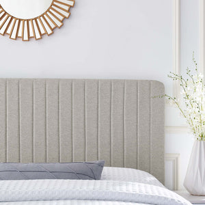 Modway Furniture Milenna Channel-Tufted Upholstered Headboard - Modern Glam Design for King & California King Beds Oatmeal MOD-6342-OAT