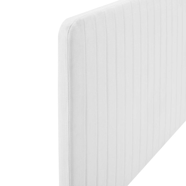 Modway Furniture Milenna Channel-Tufted Upholstered Headboard - Modern Glam Design for King & California King Beds White MOD-6342-WHI