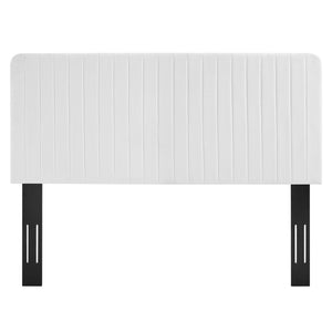 Modway Furniture Milenna Channel-Tufted Upholstered Headboard - Modern Glam Design for King & California King Beds White MOD-6342-WHI