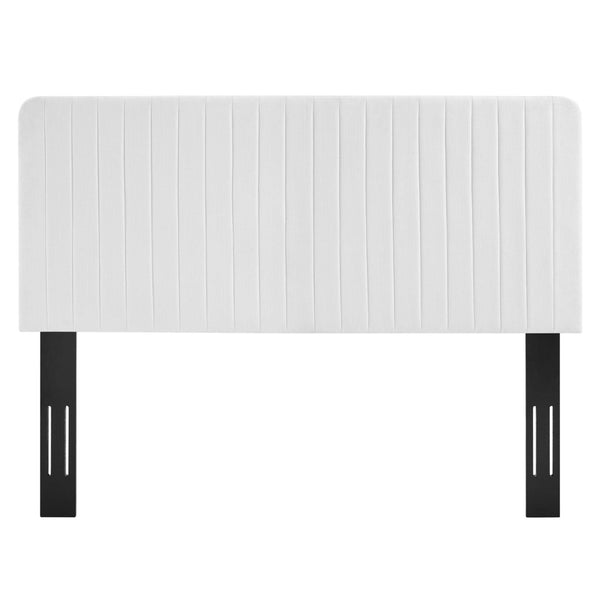 Modway Furniture Milenna Channel-Tufted Upholstered Headboard - Modern Glam Design for King & California King Beds White MOD-6342-WHI