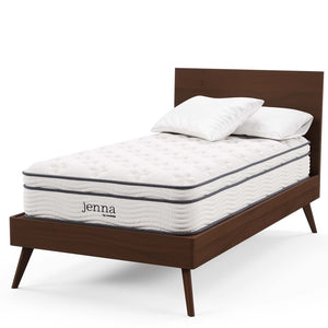 Modway Furniture Jenna 10" Twin XL Hybrid Mattress - Supportive Innerspring & Foam, Breathable Pillow-Top Comfort MOD-6363-WHI