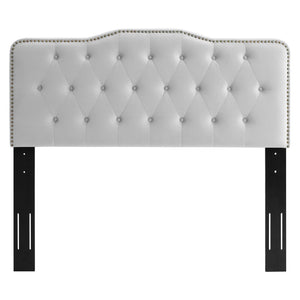 Modway Furniture Sophia Tufted Performance Velvet Twin Headboard - Vintage-Modern Glamour with Adjustable Height Light Gray MOD-6409-LGR