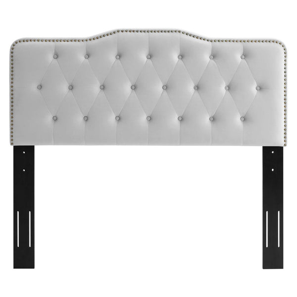 Modway Furniture Sophia Tufted Performance Velvet Twin Headboard - Vintage-Modern Glamour with Adjustable Height Light Gray MOD-6409-LGR
