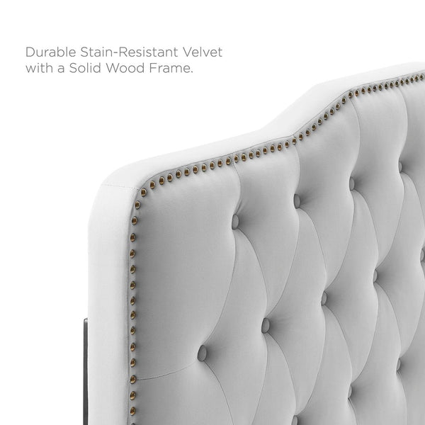 Modway Furniture Sophia Tufted Performance Velvet Twin Headboard - Vintage-Modern Glamour with Adjustable Height Light Gray MOD-6409-LGR