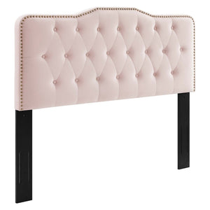 Modway Furniture Sophia Tufted Performance Velvet Headboard – Adjustable Glam for Full/Queen Beds in Elegant Pink MOD-6410-PNK