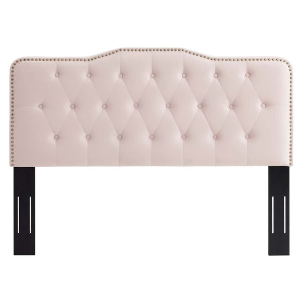 Modway Furniture Sophia Tufted Performance Velvet Headboard – Adjustable Glam for Full/Queen Beds in Elegant Pink MOD-6410-PNK