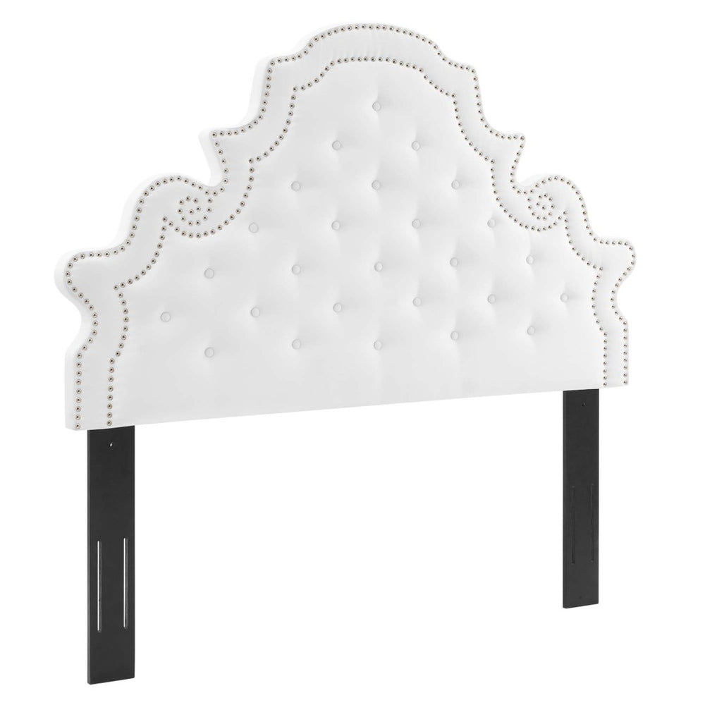 Modway Furniture Diana Tufted Velvet Twin Headboard - Elegant Stain-Resistant Design with Adjustable Height for Comfort MOD-6416-WHI