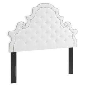 Modway Furniture Diana Tufted Velvet Twin Headboard - Elegant Stain-Resistant Design with Adjustable Height for Comfort MOD-6416-WHI