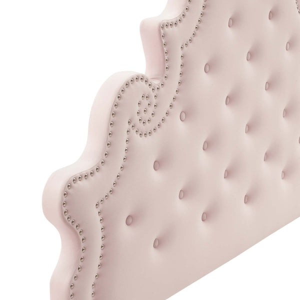 Modway Furniture Diana Tufted Performance Velvet Headboard - Elegant Vintage Glamour for Full and Queen Beds Pink MOD-6417-PNK