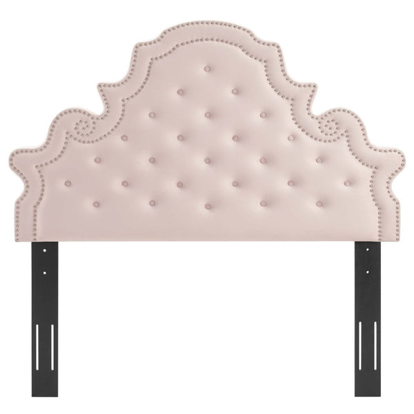 Modway Furniture Gwyneth Tufted Performance Velvet Queen Platform Bed by Modway - Glamorous Elegance for Your Bedroom Pink MOD-6751-PNK