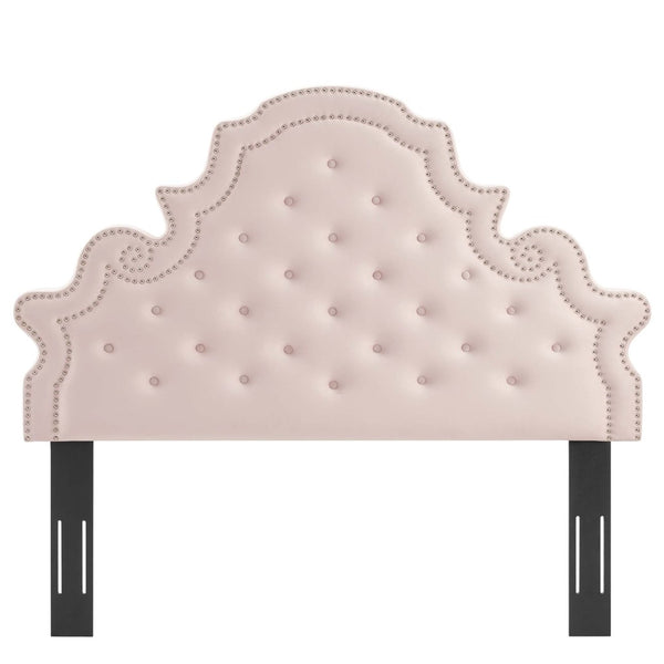 Modway Furniture Gwyneth Tufted Performance Velvet Queen Platform Bed by Modway - Glamorous Elegance for Your Bedroom Pink MOD-6751-PNK