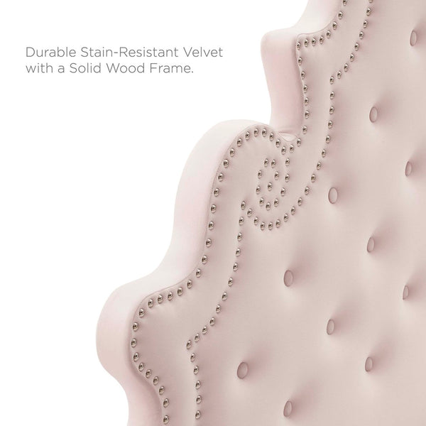 Modway Furniture Diana Tufted Performance Velvet Headboard - Elegant Vintage Glamour for Full and Queen Beds Pink MOD-6417-PNK