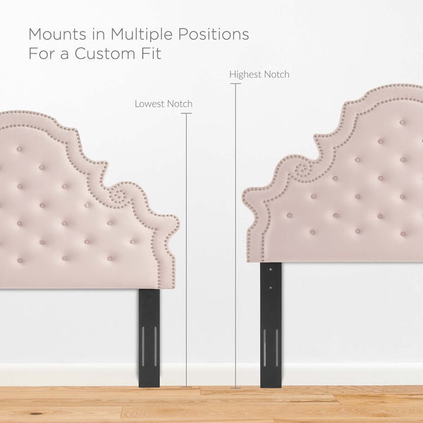 Modway Furniture Diana Tufted Performance Velvet Headboard - Elegant Vintage Glamour for Full and Queen Beds Pink MOD-6417-PNK