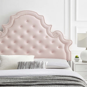 Modway Furniture Diana Tufted Performance Velvet Headboard - Elegant Vintage Glamour for Full and Queen Beds Pink MOD-6417-PNK