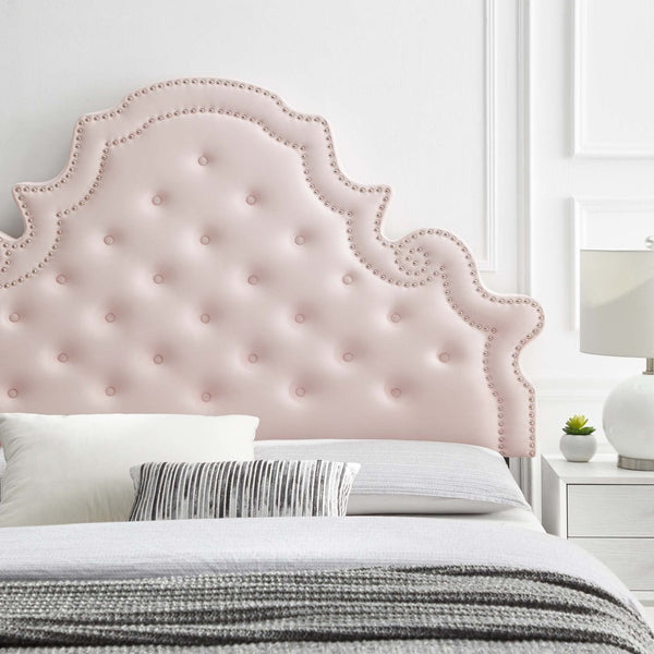 Modway Furniture Diana Tufted Performance Velvet Headboard - Elegant Vintage Glamour for Full and Queen Beds Pink MOD-6417-PNK