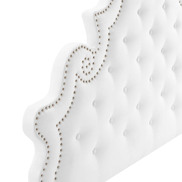 Modway Furniture Diana Tufted Performance Velvet Headboard - Elegant Vintage Glamour for Full and Queen Beds White MOD-6417-WHI