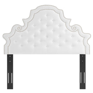 Modway Furniture Diana Tufted Performance Velvet Headboard - Elegant Vintage Glamour for Full and Queen Beds White MOD-6417-WHI