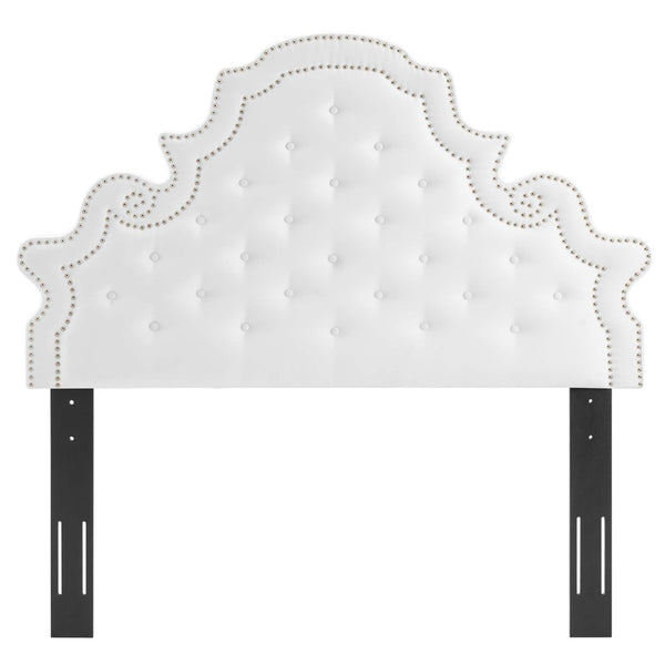 Modway Furniture Diana Tufted Performance Velvet Headboard - Elegant Vintage Glamour for Full and Queen Beds White MOD-6417-WHI