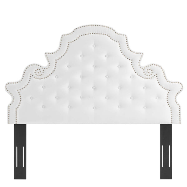 Modway Furniture Diana Tufted Performance Velvet Headboard - Elegant Vintage Glamour for Full and Queen Beds White MOD-6417-WHI