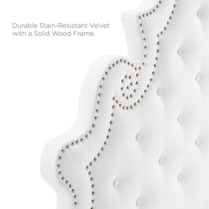 Modway Furniture Diana Tufted Performance Velvet Headboard - Elegant Vintage Glamour for Full and Queen Beds White MOD-6417-WHI
