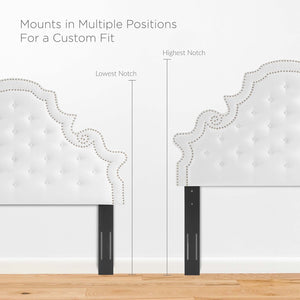 Modway Furniture Diana Tufted Performance Velvet Headboard - Elegant Vintage Glamour for Full and Queen Beds White MOD-6417-WHI