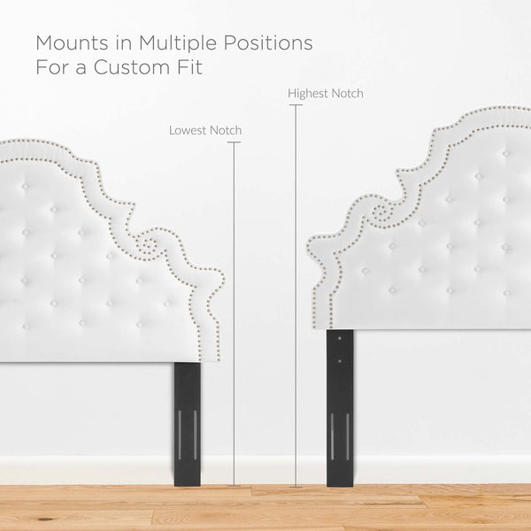 Modway Furniture Diana Tufted Performance Velvet Headboard - Elegant Vintage Glamour for Full and Queen Beds White MOD-6417-WHI