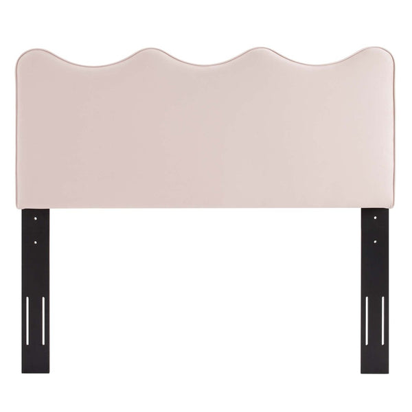 Modway Furniture Athena Performance Velvet Twin Headboard - Elegant Scalloped Design for Stylish Bedroom Comfort Pink MOD-6519-PNK