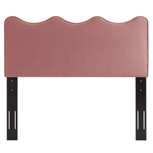 Modway Furniture Athena Performance Velvet Full/Queen Headboard - Coastal Elegance, Plush Comfort, Adjustable Design Dusty Rose MOD-6520-DUS