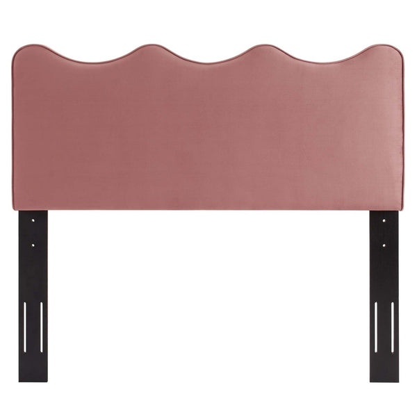 Modway Furniture Athena Performance Velvet Full/Queen Headboard - Coastal Elegance, Plush Comfort, Adjustable Design Dusty Rose MOD-6520-DUS