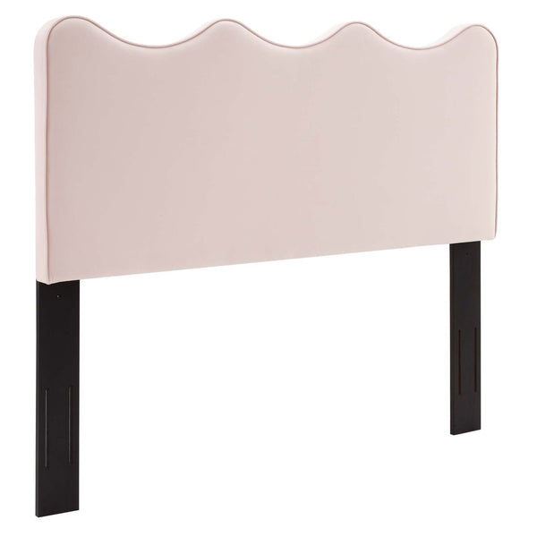 Modway Furniture Athena Performance Velvet Full/Queen Headboard - Coastal Elegance, Plush Comfort, Adjustable Design Pink MOD-6520-PNK