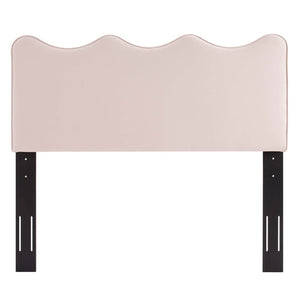 Modway Furniture Athena Performance Velvet Full/Queen Headboard - Coastal Elegance, Plush Comfort, Adjustable Design Pink MOD-6520-PNK