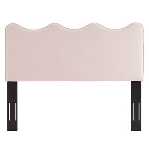 Modway Furniture Athena Performance Velvet Full/Queen Headboard - Coastal Elegance, Plush Comfort, Adjustable Design Pink MOD-6520-PNK