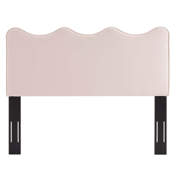 Modway Furniture Athena Performance Velvet Full/Queen Headboard - Coastal Elegance, Plush Comfort, Adjustable Design Pink MOD-6520-PNK