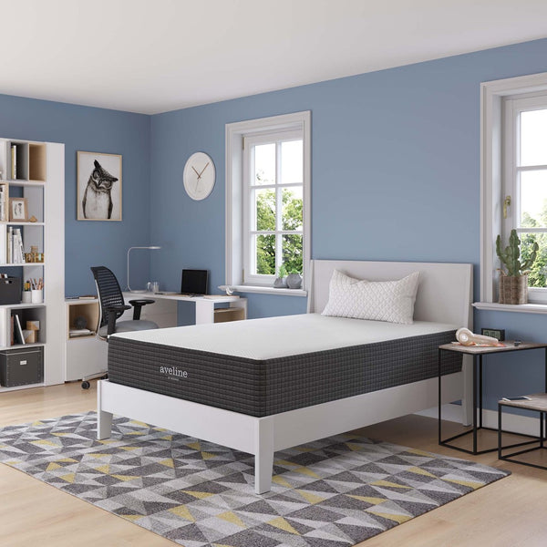 Modway Furniture Aveline 12" Memory Foam Full Mattress - Gel-Infused Cooling Comfort, Pressure Relief, CertiPUR-US® Safe MOD-6599-WHI