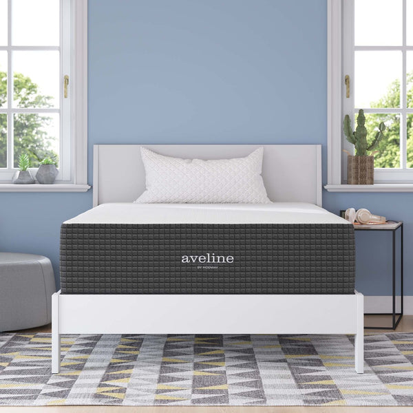 Modway Furniture Aveline 14" Gel-Infused Memory Foam Full Mattress – Cool Comfort, Pressure Relief & Easy Care Cover MOD-6603-WHI