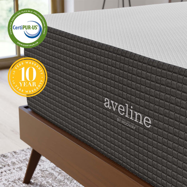 Modway Furniture Aveline 16" Gel-Infused Memory Foam Queen Mattress - Cool, Comfortable Sleep with Motion Isolation MOD-6608-WHI