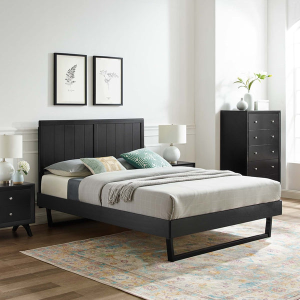 Modway Furniture Alana Full Platform Bed with Mid-Century Modern Design and Sturdy Support for Lasting Comfort Black MOD-6616-BLK