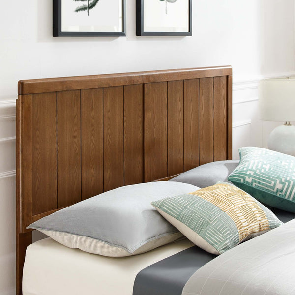 Modway Furniture Alana Twin Platform Bed - Mid-Century Modern Design with Sturdy Frame, Wood Slats & Angular Legs MOD-6618-WAL