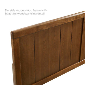 Modway Furniture Alana Twin Platform Bed - Mid-Century Modern Design with Sturdy Frame, Wood Slats & Angular Legs MOD-6618-WAL