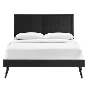 Modway Furniture Alana Wood Full Platform Bed - Mid-Century Modern Design with Durable Support and Easy Assembly Black MOD-6619-BLK