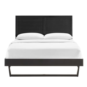 Modway Furniture Marlee Wood Full Platform Bed with Mid-Century Angular Frame for Stylish Bedroom Support and Comfort Black MOD-6625-BLK