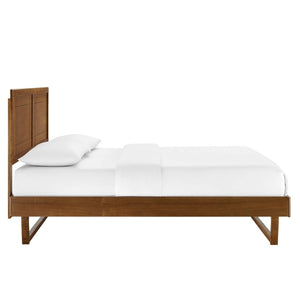 Modway Furniture Marlee Wood King Platform Bed - Mid-Century Design with Angular Frame for Stylish Bedroom Comfort MOD-6626-WAL