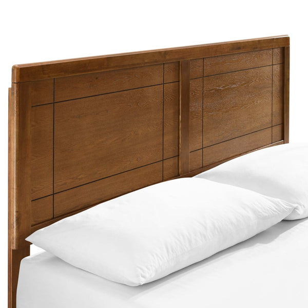 Modway Furniture Marlee Wood King Platform Bed - Mid-Century Design with Angular Frame for Stylish Bedroom Comfort MOD-6626-WAL