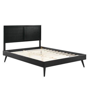 Modway Furniture Marlee Wood Full Platform Bed with Mid-Century Design and Sturdy Support for Modern Bedrooms Black MOD-6628-BLK