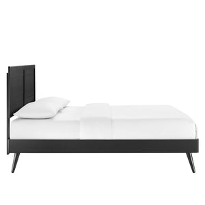 Modway Furniture Marlee Wood Full Platform Bed with Mid-Century Design and Sturdy Support for Modern Bedrooms Black MOD-6628-BLK