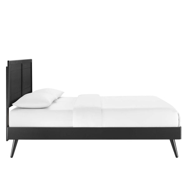 Modway Furniture Marlee Wood Full Platform Bed with Mid-Century Design and Sturdy Support for Modern Bedrooms Black MOD-6628-BLK
